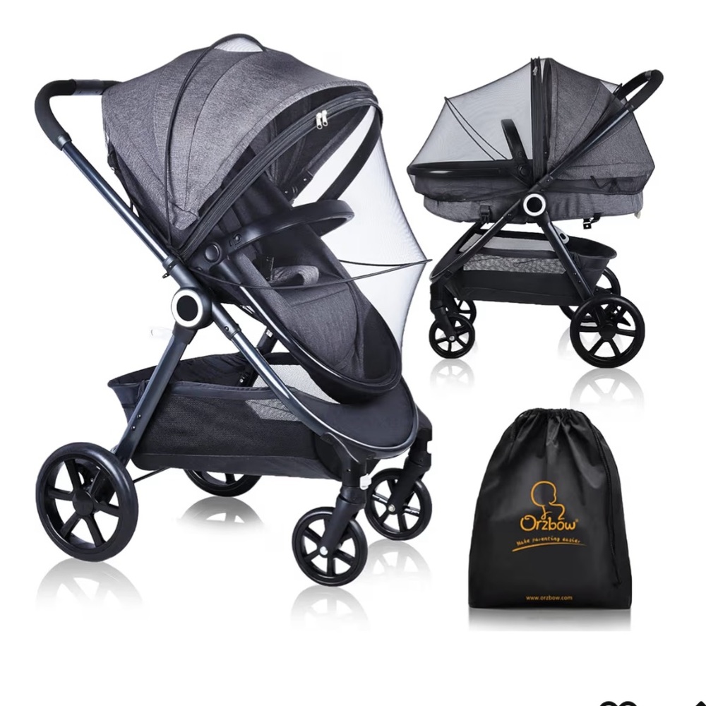 Orzbow Black Baby with Mosquito Net for Stroller